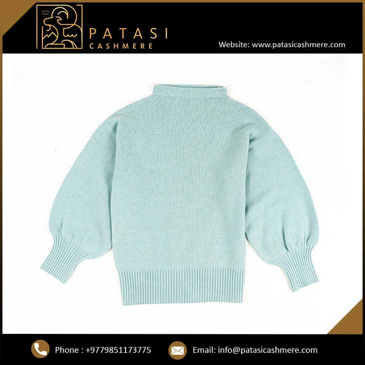 Premium Collection Purchase Thick Ladies Sweater With Balloon Sleeves With Logo, Pattern And Packaging Customization Accepted