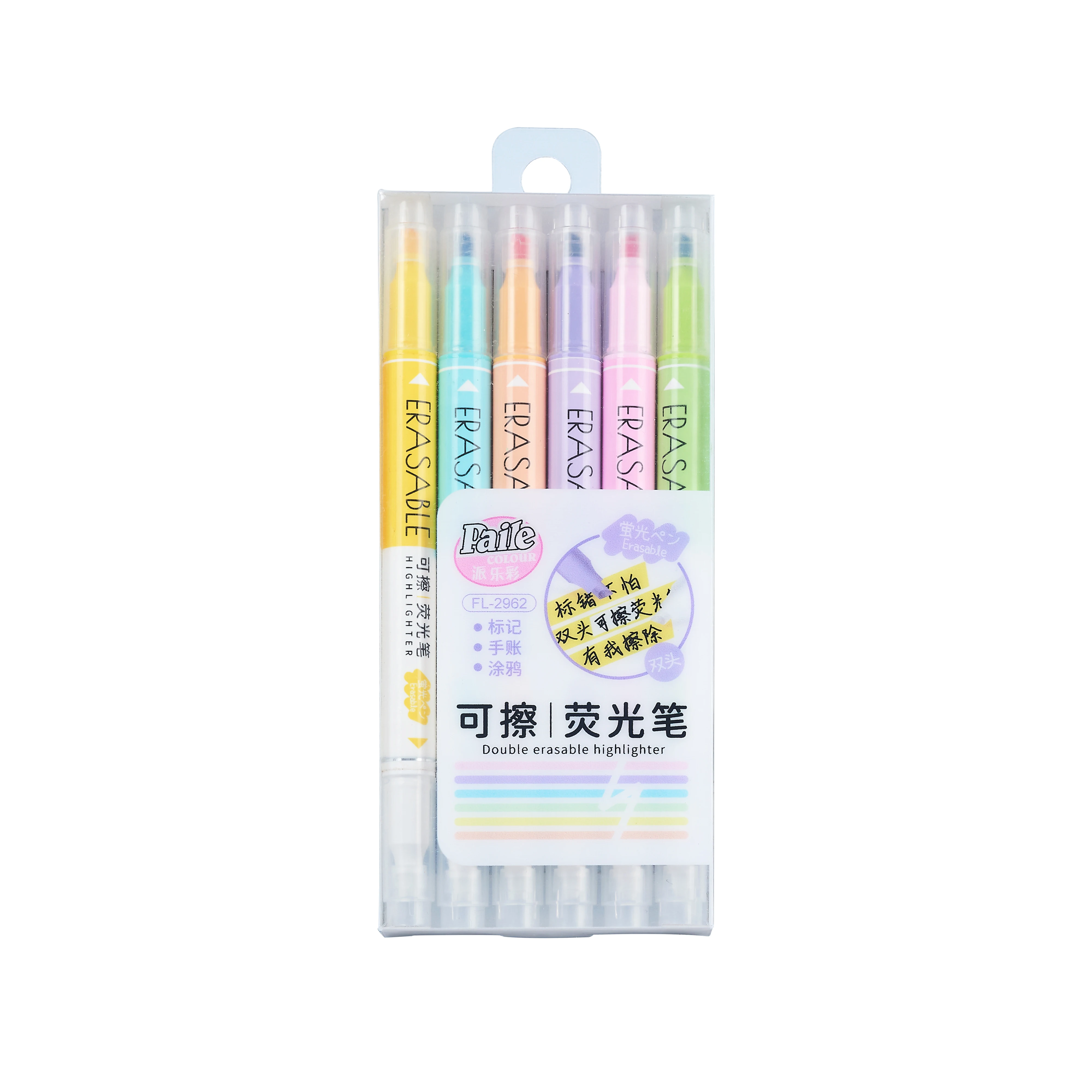 Hot Selling Erasable Highlighters 6 Pcs Cute Pastel Highlighters Set Neon Markers For Journaling