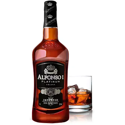 Cool dry place 28% Distilled Wine Spirits Full Golden Colour Selected Grape Bottle Jerez Alfonso I Platinum Brandy