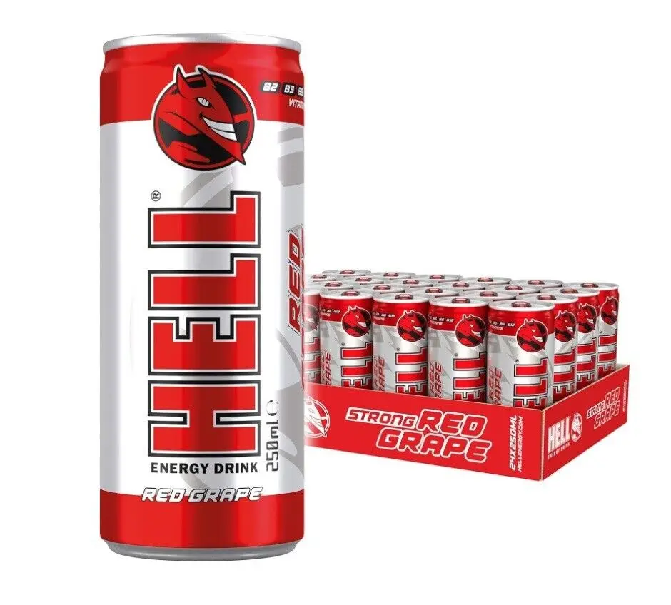 Hell Energy Drinks 250ml - Original - Grape - Watermelon - zero Wholesale Prices