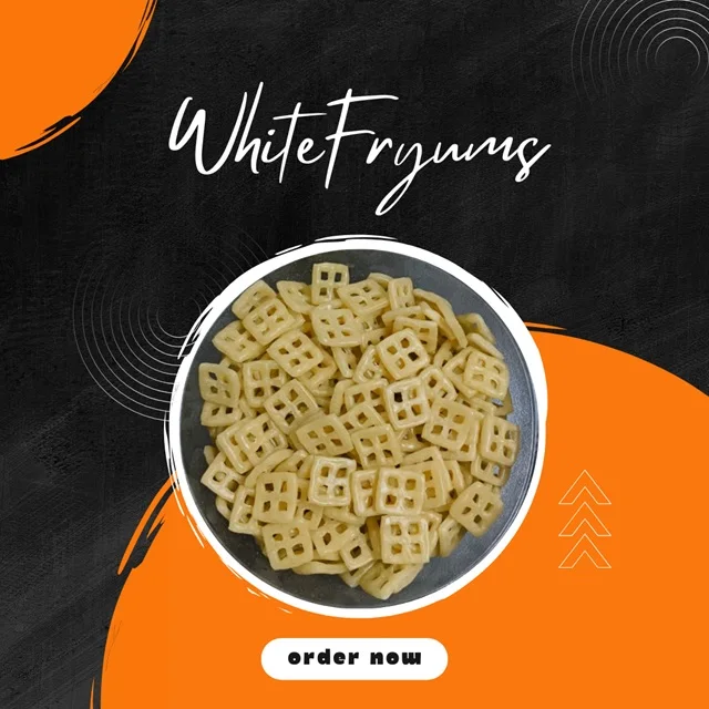 White Unfried Fryums Grain Snacks Delicious and Healthy Snack Food