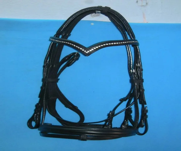 Equestrian Padded Leather Horse Snaffle Bridle with Flash Noseband Rubberized Reins Manufacturer Tack Shop Kanpur  India