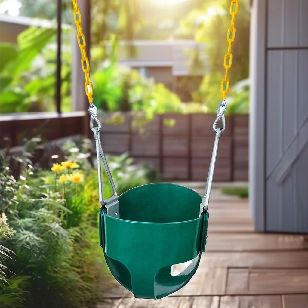 Children Outdoor Playground Park Backyard High Back Full Bucket Swing for Kids