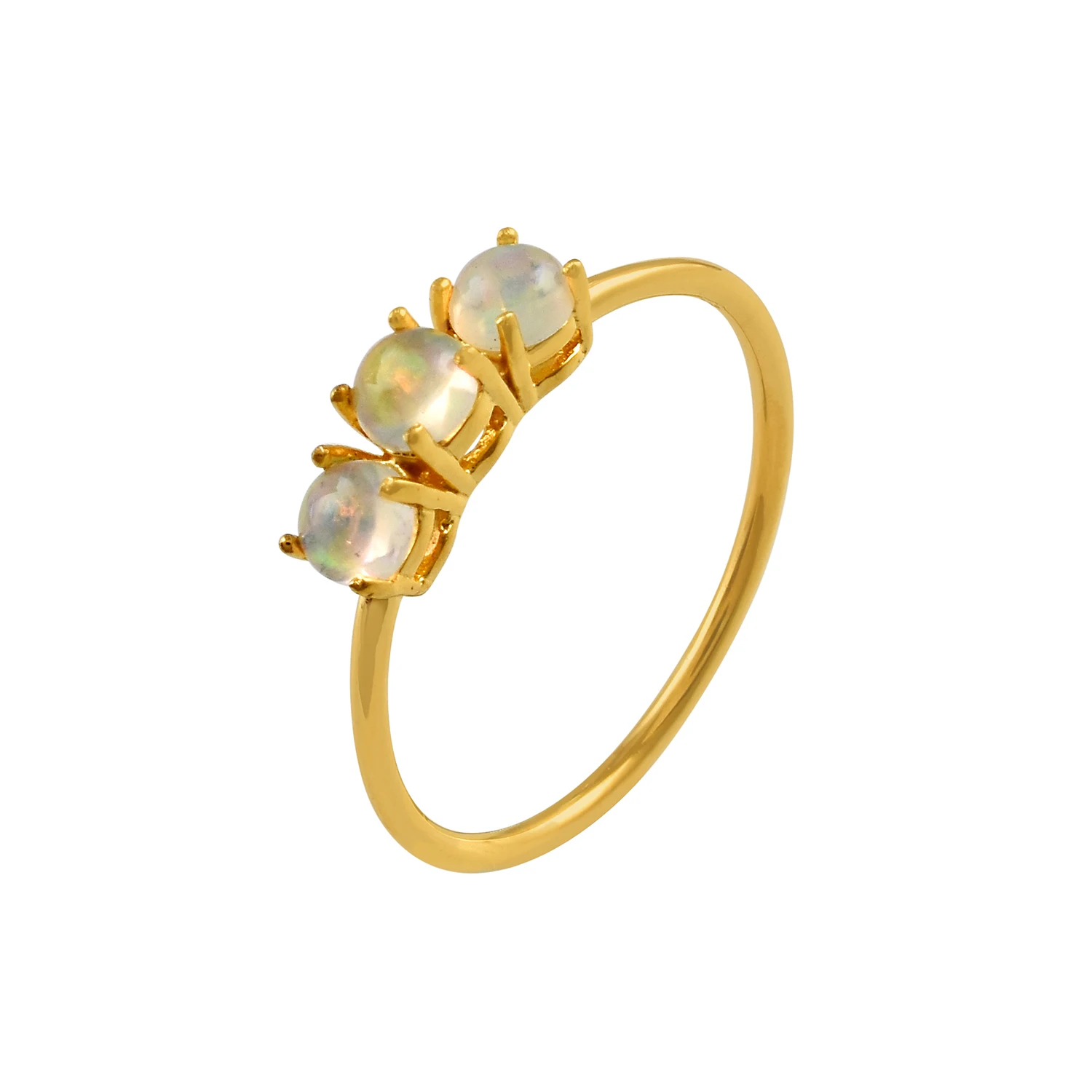 Online store hot sale gold plated 925 sterling silver opal gemstone zircon ring for wedding gift jewelry