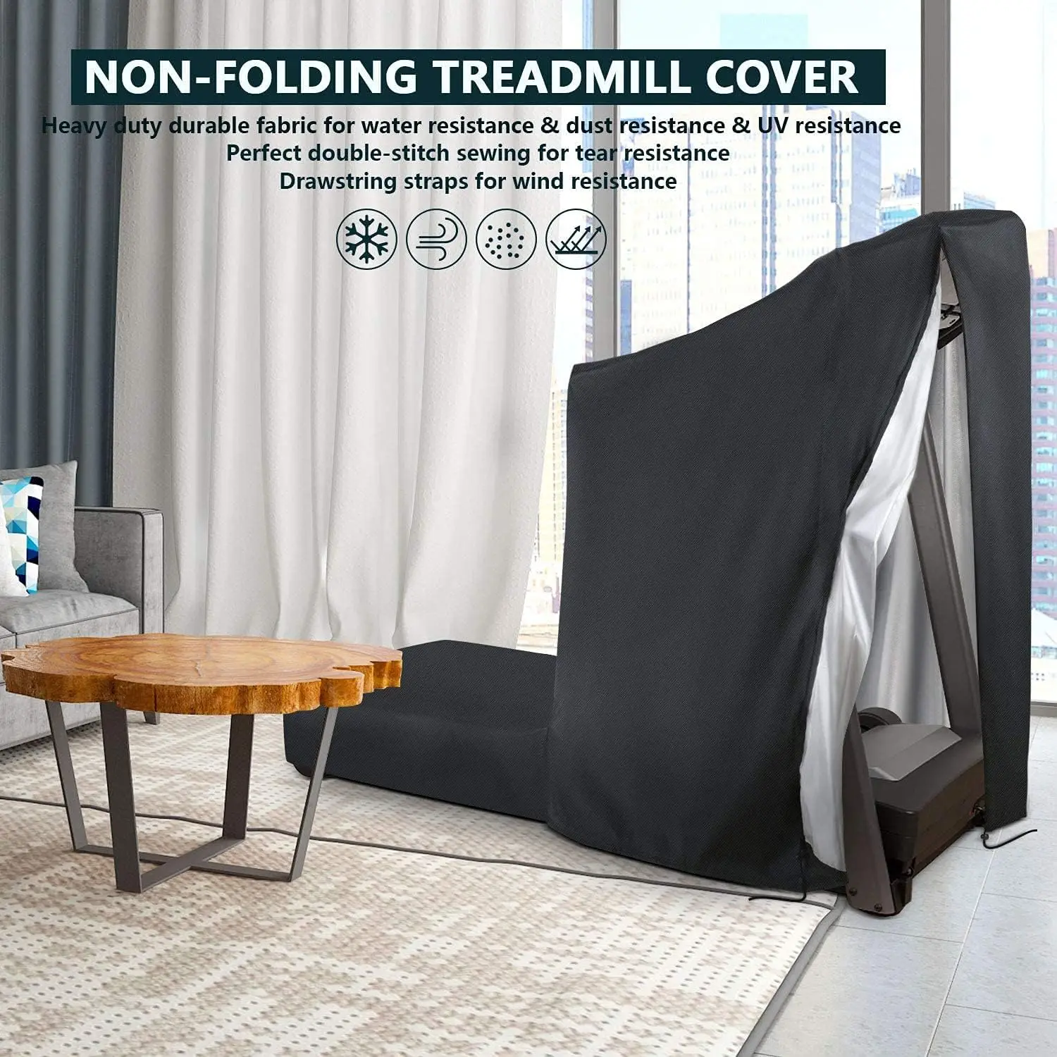 Treadmill Cover Waterproof Dustproof Running Machine Cover With Windproof Drawstring for Home Gym Indoor Outdoor