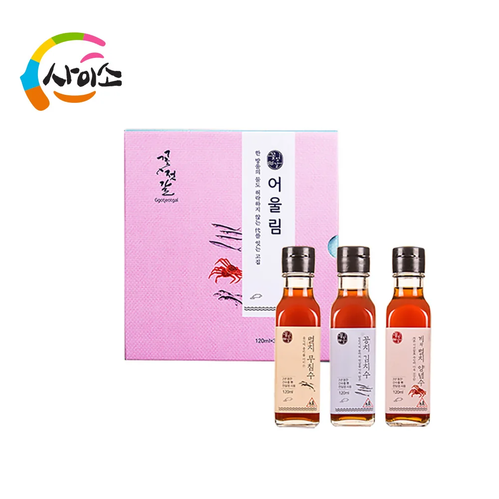 CYSO Sea Harmony Trio Korean Fish Sauce Set 120ml x 3 Snow Crab and Anchovy Pacific Saury Anchovy Fish Kimchi Seasoning Sauce