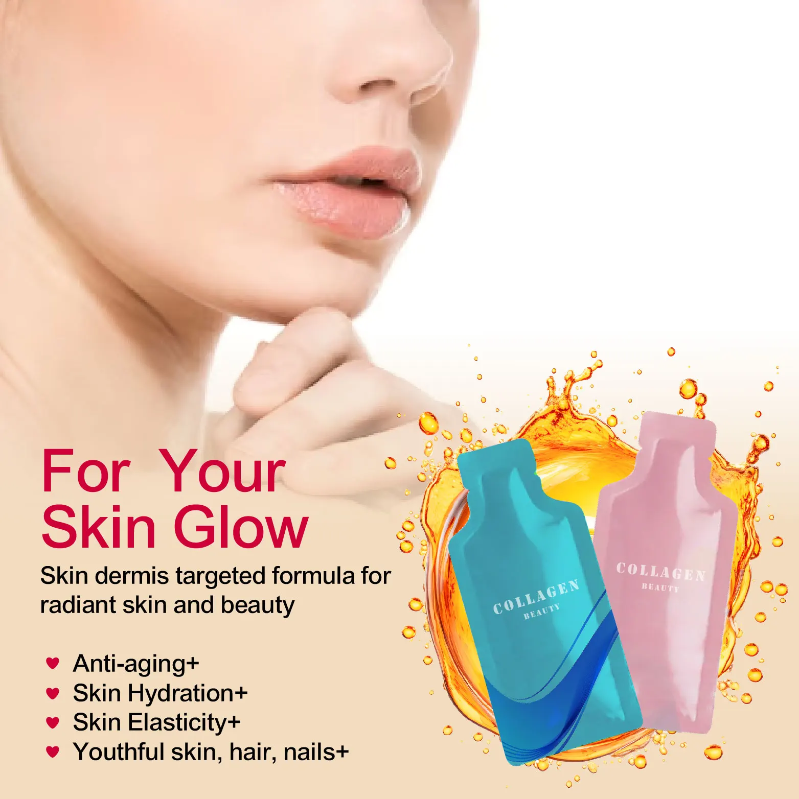 Health Supplement Vegan collagen Liquid rich in anthocyanins and berries let skin whiten moisturize