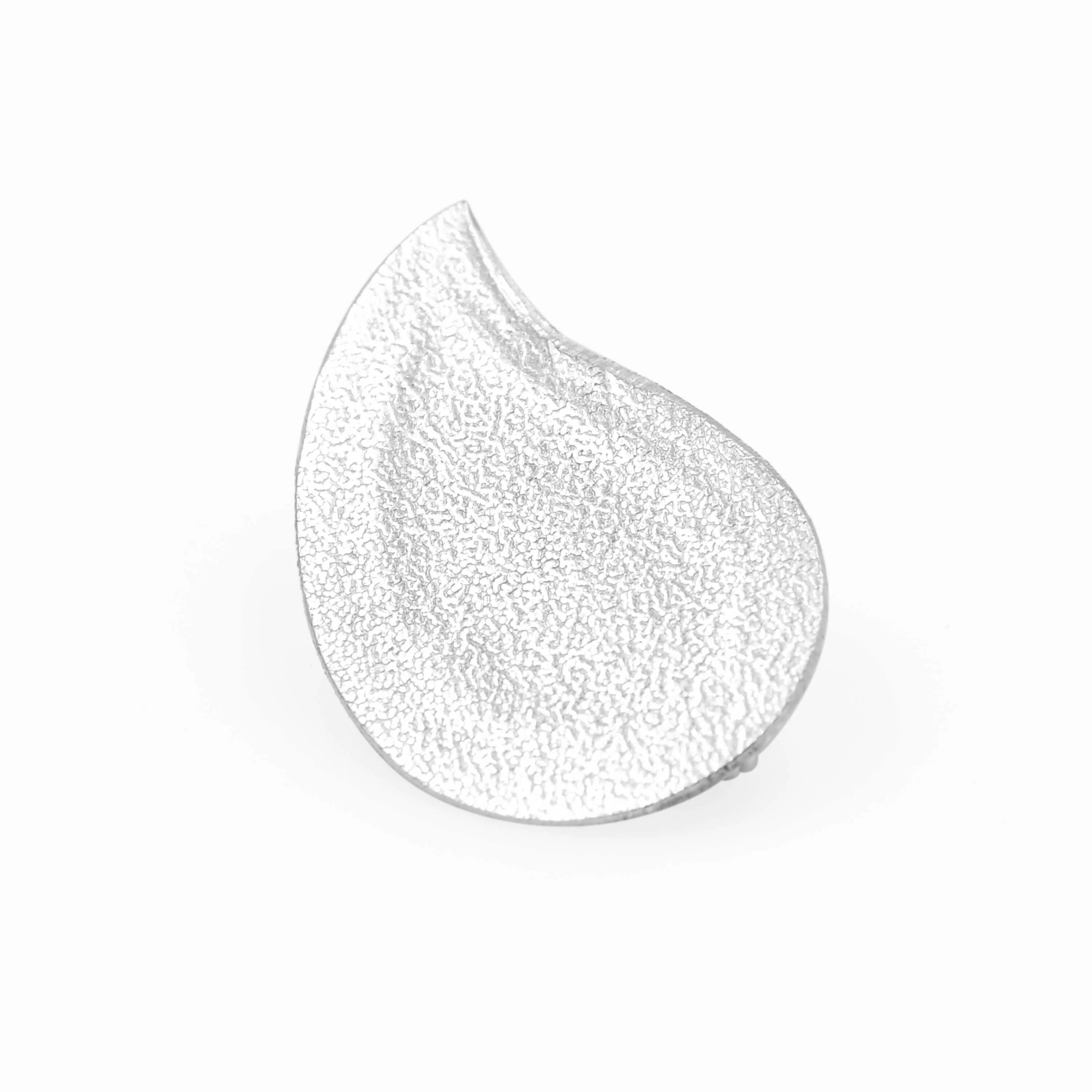 Fancy pear shape brooch pin cool contemporary jewelry unique statement accessory hammered attractive brooches prefect gifts