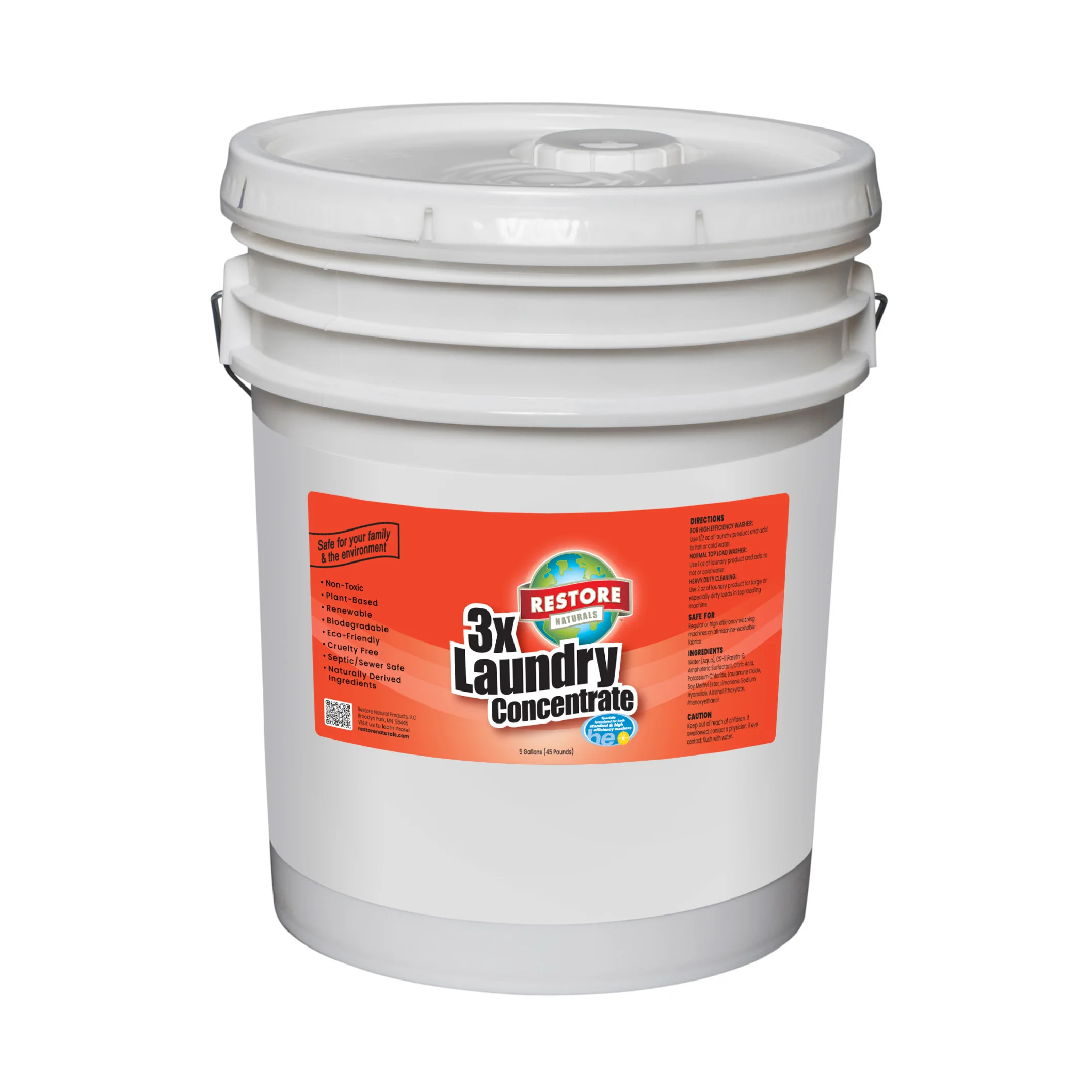 Best Selling 3X Laundry Detergent Concentrate without the Harsh Chemicals Pail (5 Gallon)