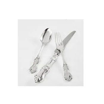 Silver Glossy Finished Decorative Cutlery with Metal Handle For Luxury Restaurants Kitchen Utensils Cutlery Sets