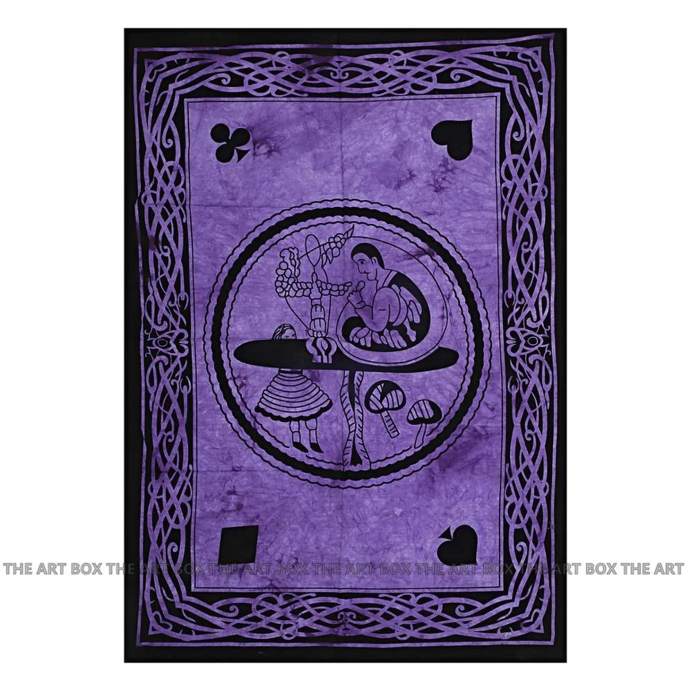 Cotton Tarot Cards Tapestry Handmade Indian Mandala Design Printed Yoga Meditation Mat For Picnic Wall Hanging For Home Decor