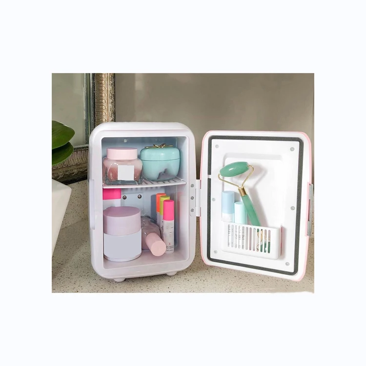 Refrigerador mini  6L 8L 10L AC/DC Custom portable beauty led mirror door small cosmetic mini skincare fridge