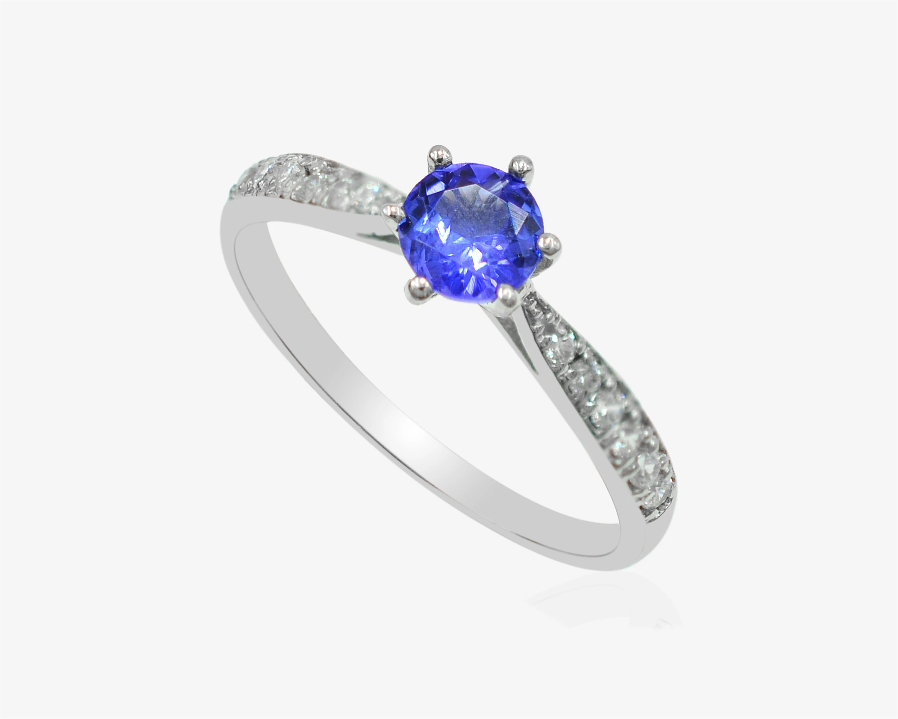 AA+ Natural Tanzanite Faceted Diamond Cut Minimalist Ring 925 Sterling Silver Dainty Ring Beautiful Gemstone Jewelry Wholesaler