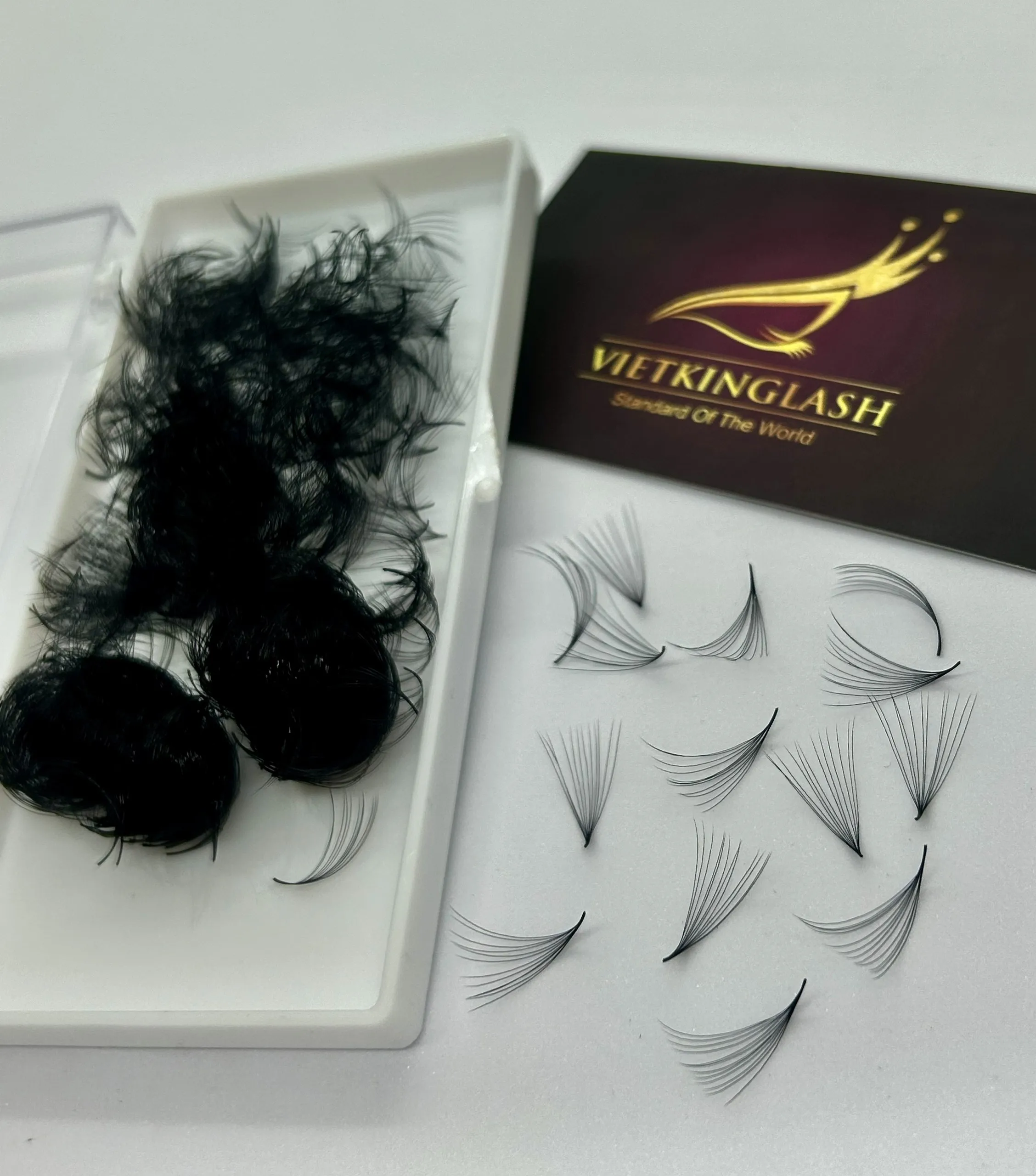 Vietkinglash Wholesale Premium Cashmere Lash Extension Supplies Individual Volume Lash Tray Private Label Mink Eyelash Extension
