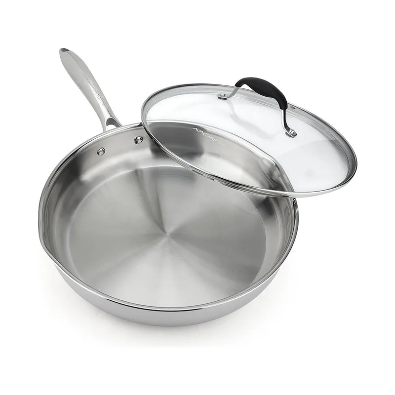 Top Quality Factory Nonstick stainless steel frying pan honeycomb 26-28 cm with steel handle cooking for kitchen Stegepander
