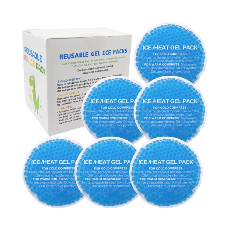 Trending Products 2024 New Arrivals Custom Round Shape Gel Bead Ice Pack Reusable Hot Cold Pack