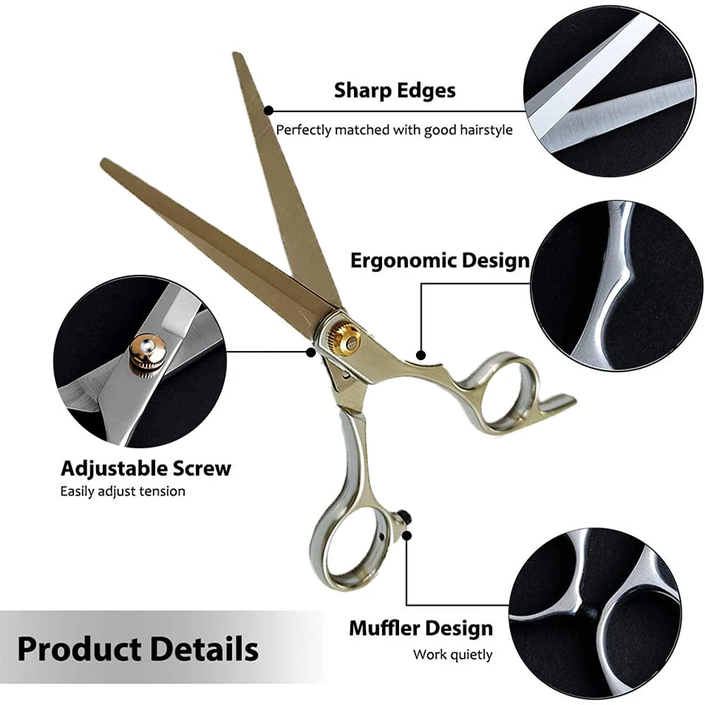 Super Cut Barber Hair Scissors With Durable Sharp Blades Mirror Finish Gold Screw Salon Hairdressing Scissors
