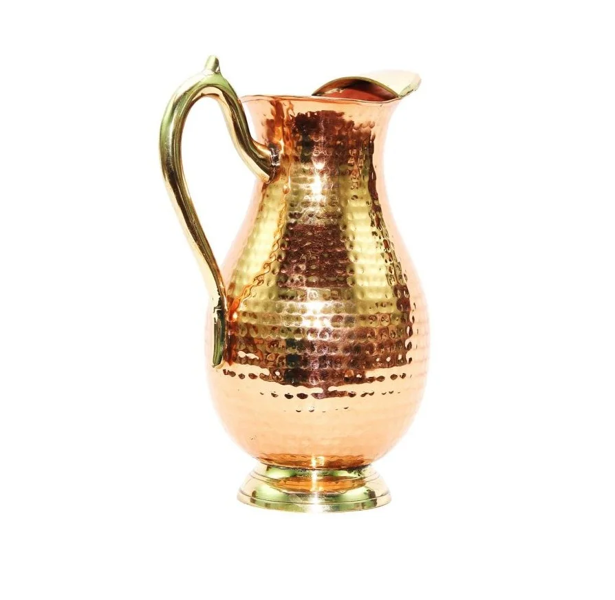 Wholesale Production Water Pitcher Trending Design Hotel Home Drink Ware Container Hammered Finished Jugs Sets