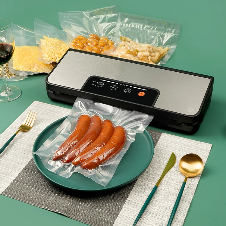 Food Vacuum Sealer with Built-in Cutter and Roll Bag Storage for Dry and Moist Food Preservation Starter Kit for Food Storage