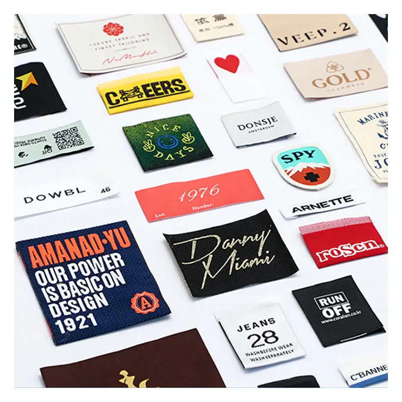 Luxury Woven Neck Custom Woven Printing Label Custom Labels For Logo Woven Label For Clothing Brand Clothes Hot Selling