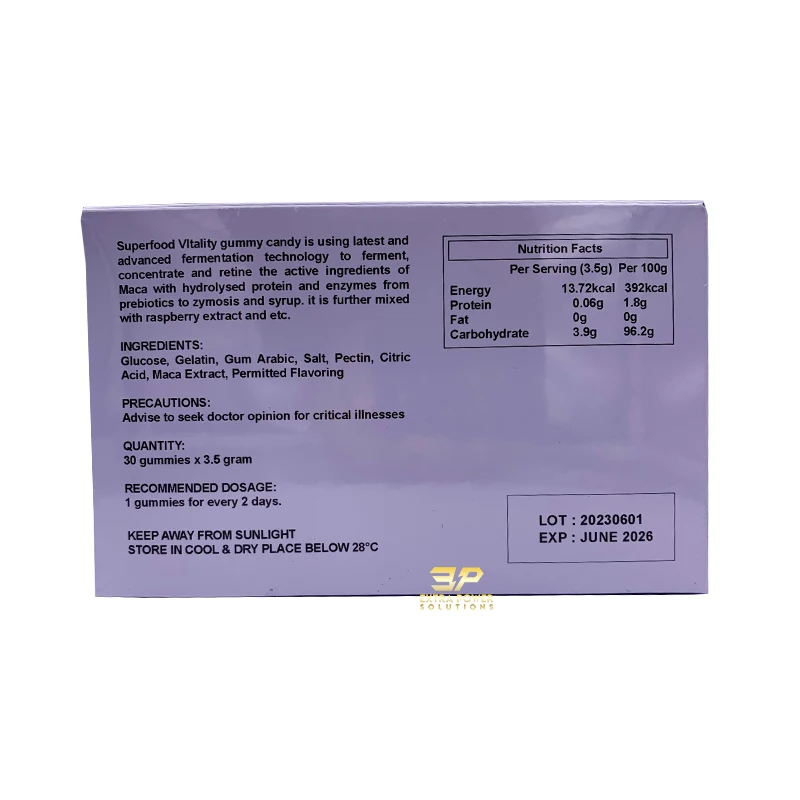 Малайзия готовый запас Лидер продаж Maca Raspberry Energy Gummies конфеты (30 шт. в коробке)