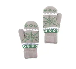 Термоизолированные вязаные зимние перчатки с принтом снежинки