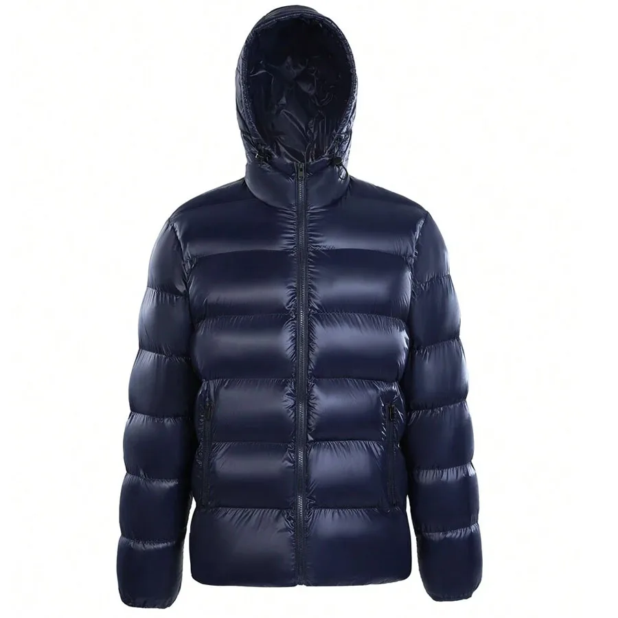 Drop shipping Custom Polyester Winter Private Label Puffer Coat Puffer Jacket Detachable Hood Men puffer Jacket