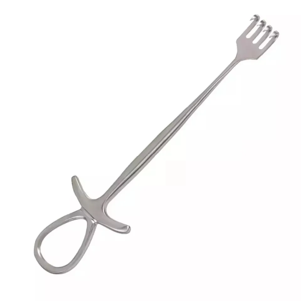 Stainless Steel Surgical Murphy Retractor 4 Inch 4 Sharp Prongs 28.0mm Wide Modified Finger Handle CE Approved