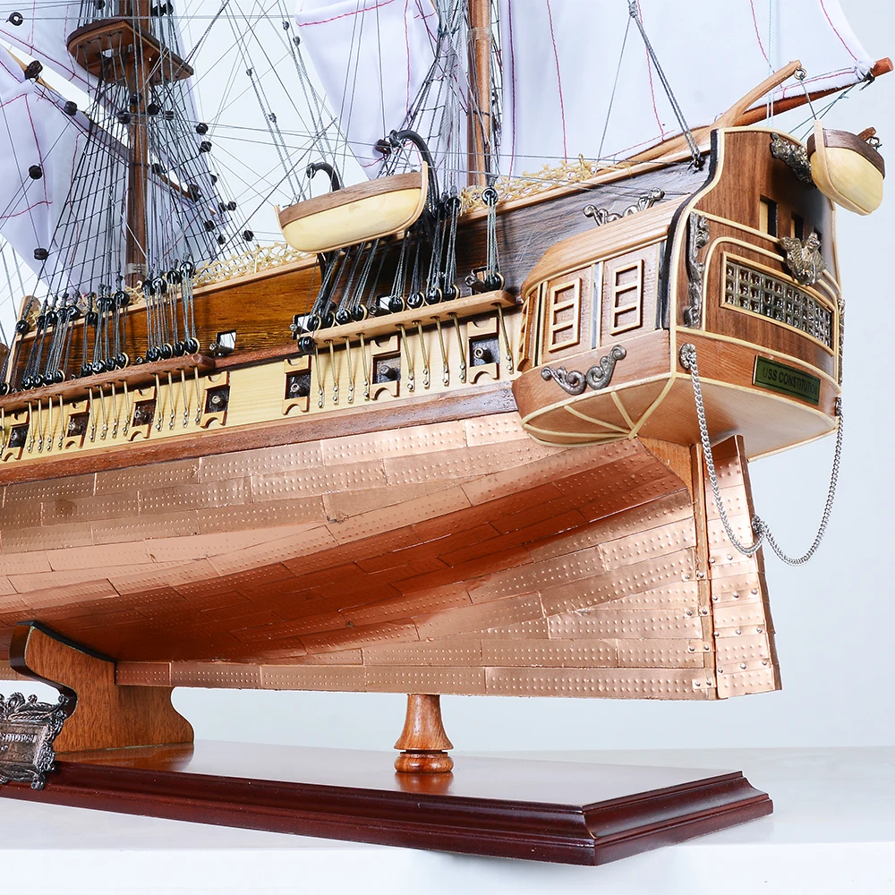 HMS Victory Copper Bottom Ship Model 80cm (straight sails) Handcrafted Wooden Replica