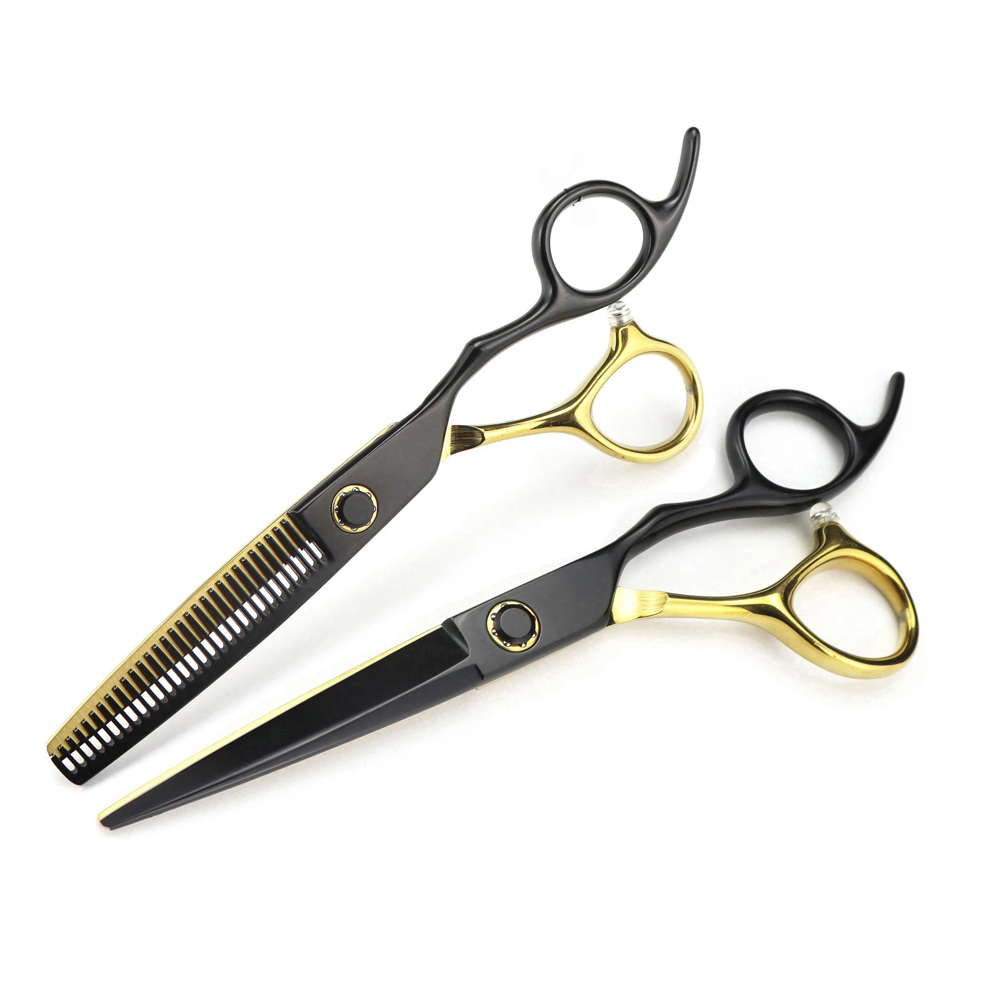 New Best High Performance 6.0 inch black-gold Professional Hair Cutting Hairdressing Barber Scissors Kit