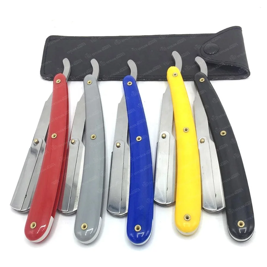 Professional Straight Edge Razor for Men Stainless Steel Barber Cut Throat Razor Folding Manual Shaving Knife Hair Removal Tools