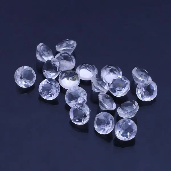 Natural crystal quartz 3mm - 30mm round facet, clear quartz circle cut, Semiprecious stones