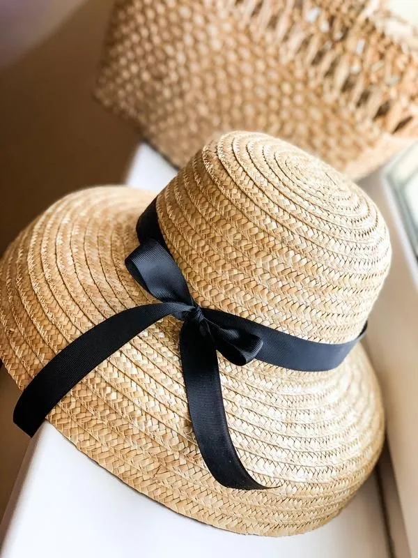 [HOT - DEAL] - Stylish Wheat Straw Hat/ Lightweight Wide-Brim Summer Hat for Women/ Great for Beach and Outdoor Wear from VN
