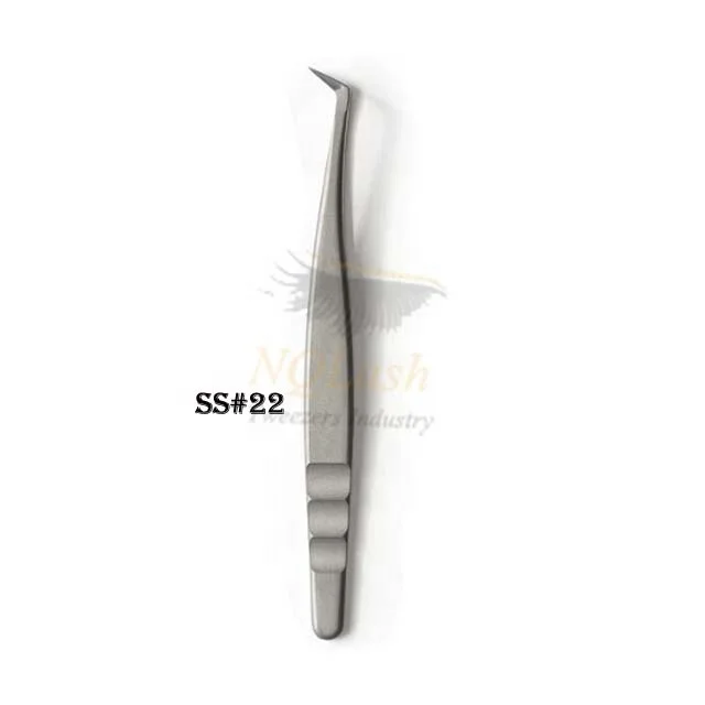 Stainless Steel  Private Label  L Shape  Tweezers Eyelash Extension Tweezers Volume Lash Extension Tweezers