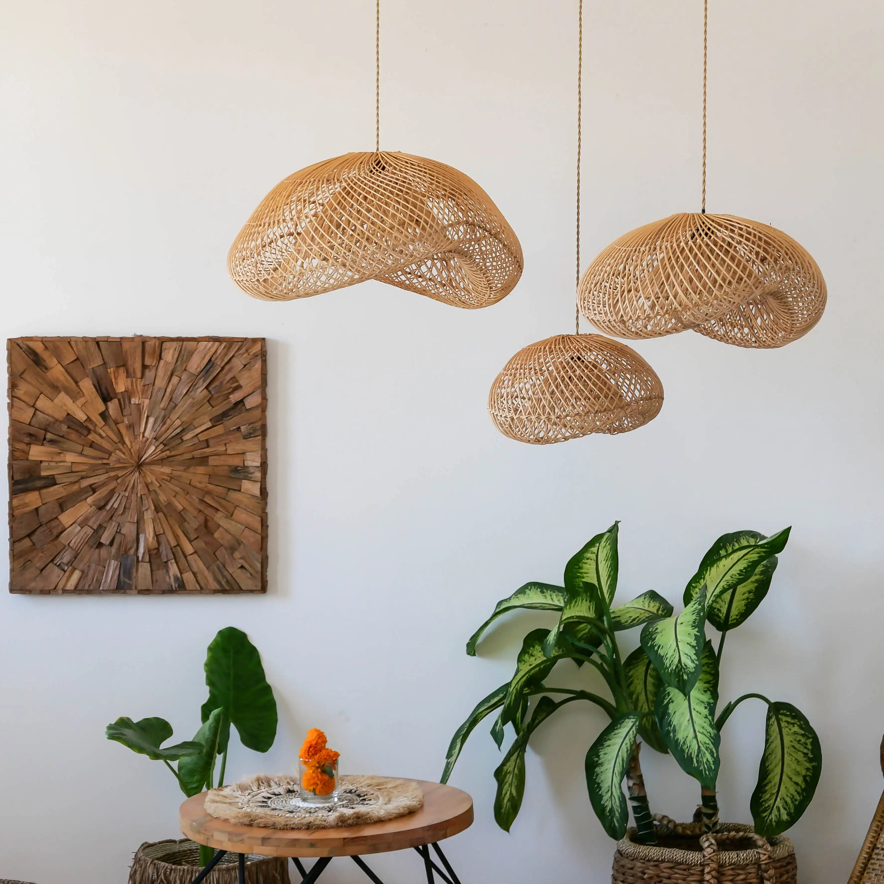 Hot Sell Chandelier Indoor Hanging Lights Rattan Bamboo Pendant Light | Tienphong Handicrafts