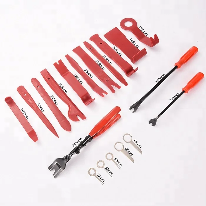 MICTUNING 19pcs Car Audio Dash Door Panel Window Molding Auto Trim Removal Tool Plastic Trim Removal Tool Set