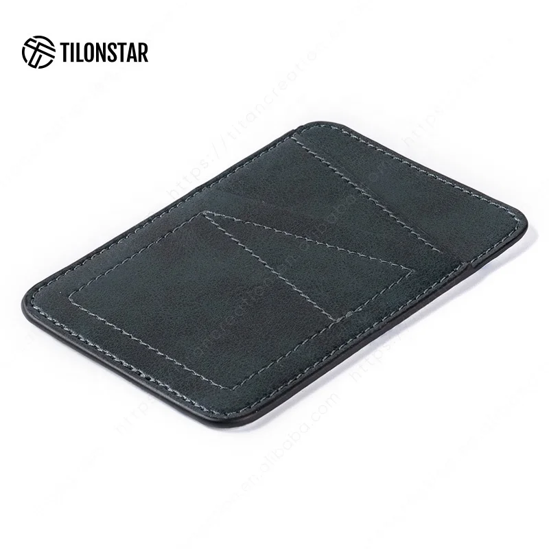 High Quality Cell Phone Credit Card Holder Wallet 3M Sticky Leather Phone Back Card Holder