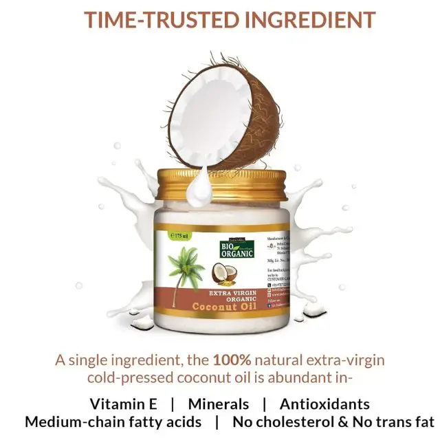 Sulfate & Parabean Free Coconut Oil 175ml Extra Virgin Pure Essential Oil Hair / Skin Care 100%  Natural Essential Coconut Oil