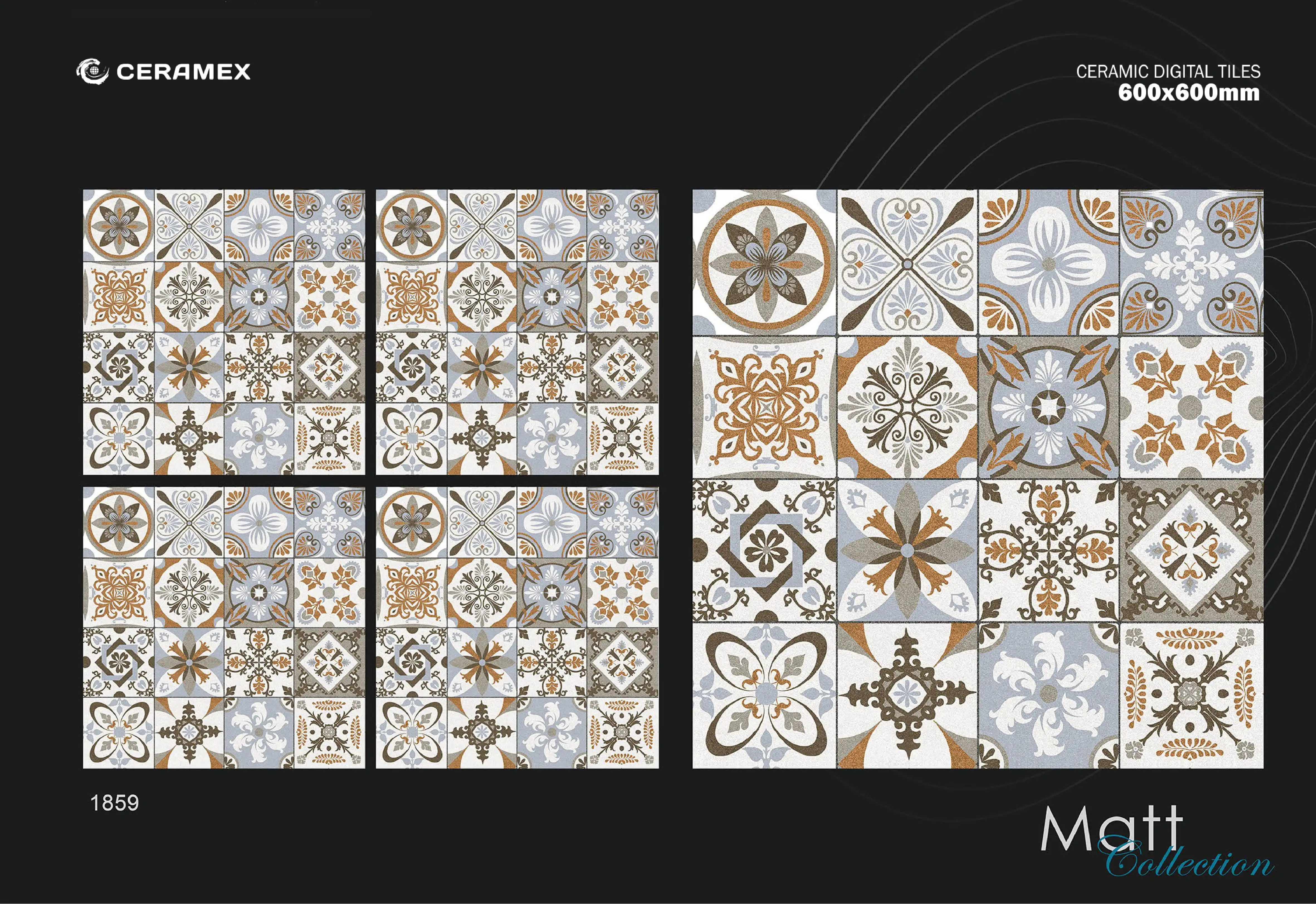 Матовая керамическая марокканская плитка 600x600 мм