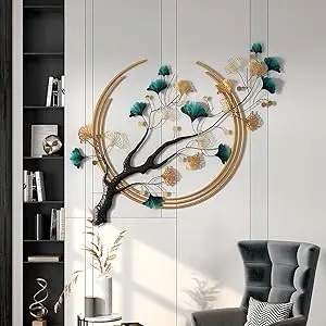 Top Selling 3D Ginkgo Leaf Metal Wall Art Hanging Luxury Decor Large Nature Art Decorative Modern Wall Mounted Sculpture Gifts