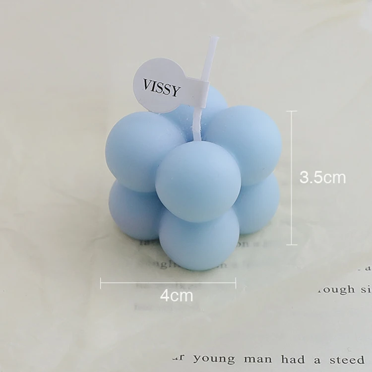 INS Custom Cute Mini Bubble Candles Ball Shape Candles Colourful Scented Bubble Cube Candles