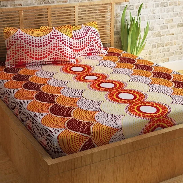 Привлекательные синие простыни с принтом Королевского дизайна 100% органический хлопок сертификат индивидуальная прямая продажа набор постельного белья