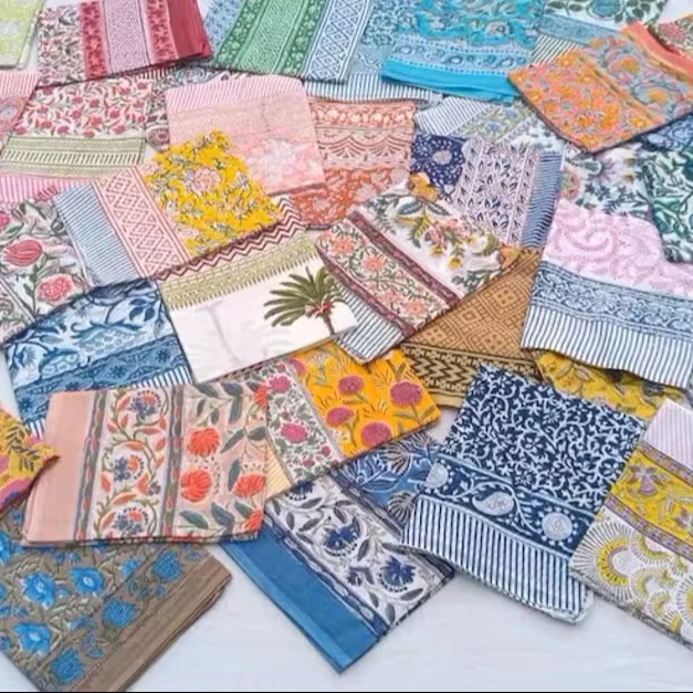 New Arrival Indian Hand Block Print Cotton Sarongs Bikini Chest Cover Up Scarf Colorful Beach Sarong