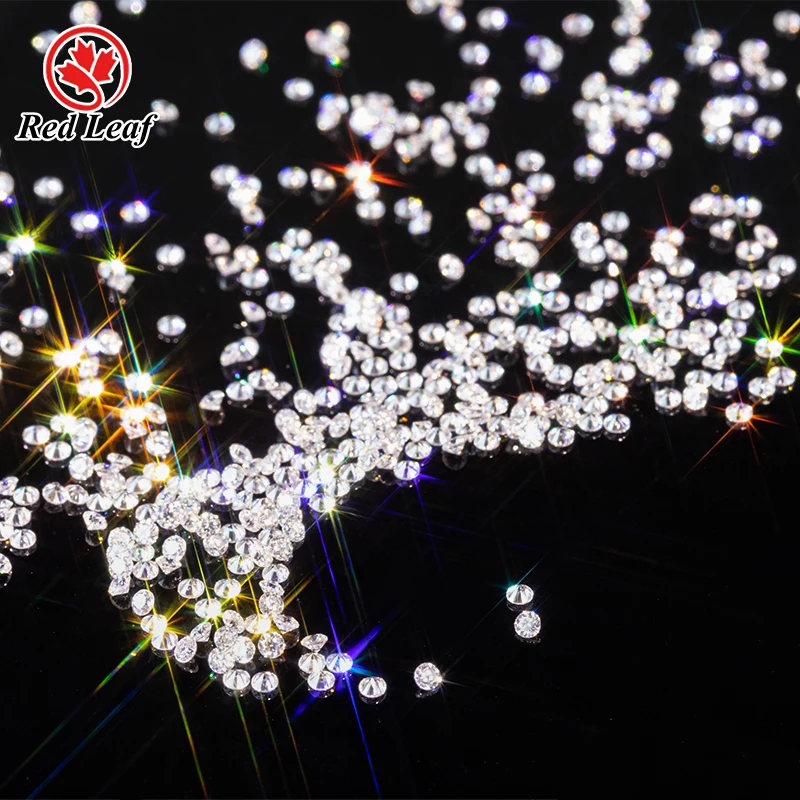 Redleaf Wholesale White 0.7-3.0mm Small Sizes melee diamond HPHT VVS-SI Lab Grown Round Brilliant  Loose HPHT CVD Diamond