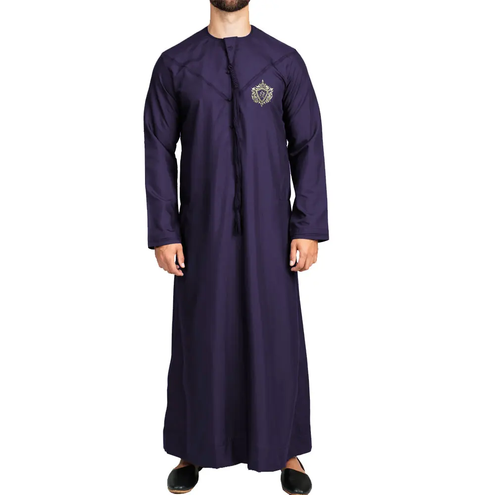 Современный 2024 арабский Саудовский мужской Thobes Daffah производитель высококачественный однотонный оптовая продажа Jubbah