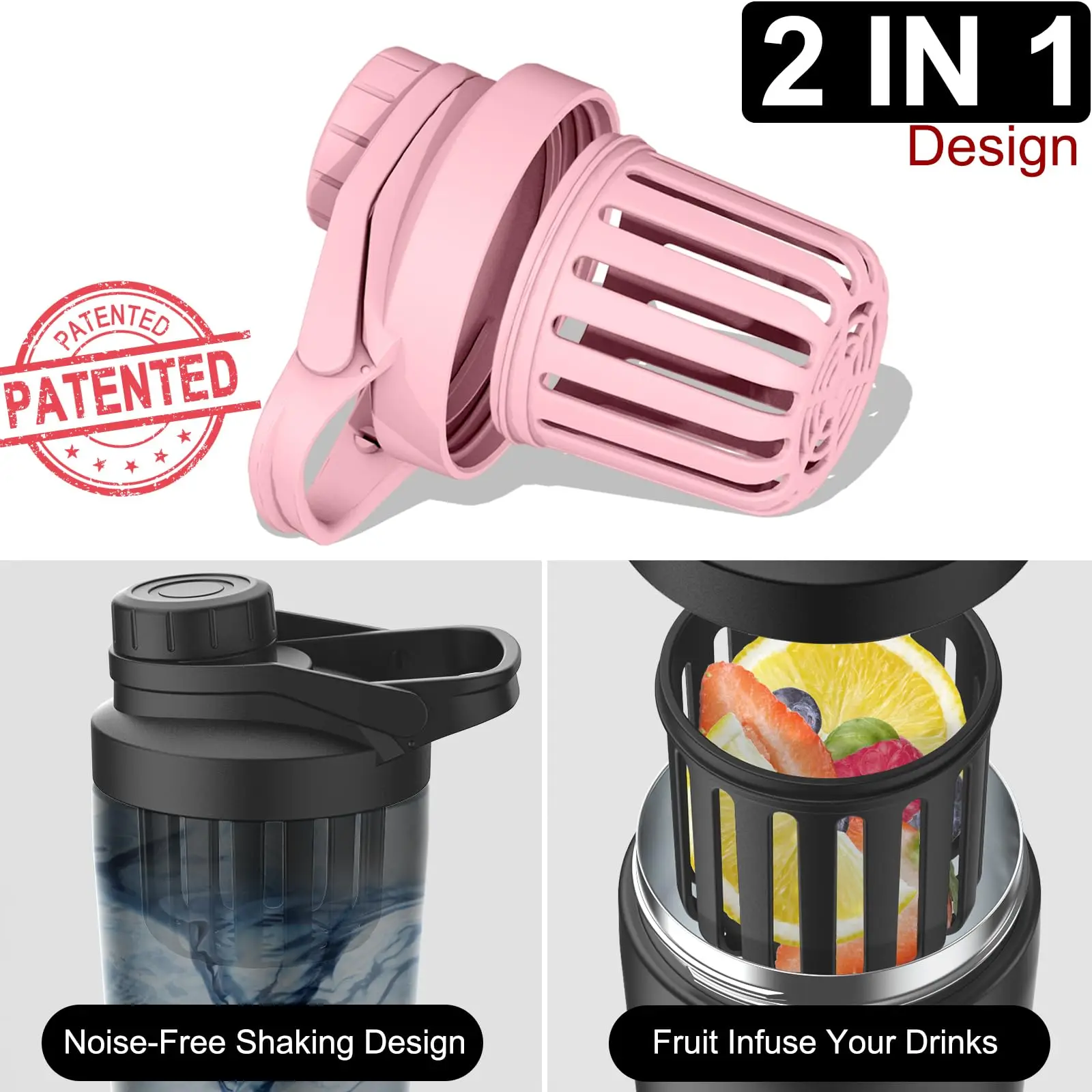 Stainless Steel Shaker Bottle with Noise-Free Design for Protein Mixes and Pre Workout 100% Leak Proof