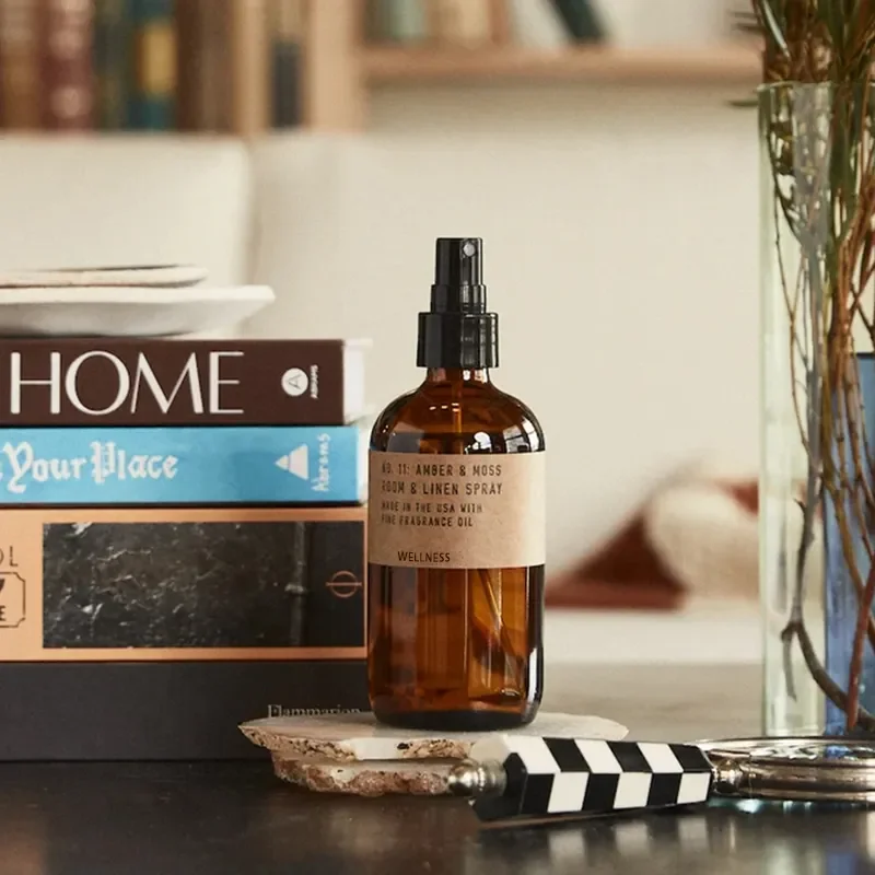 Home Decoration Brown Vintage Glass Bottles Natural Essential Oil Room Spray With Gift Box