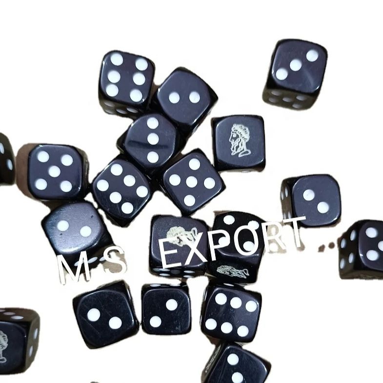 Best quality Black D6 DICE WITH CUSTOMIZE LOGO GAME DICE