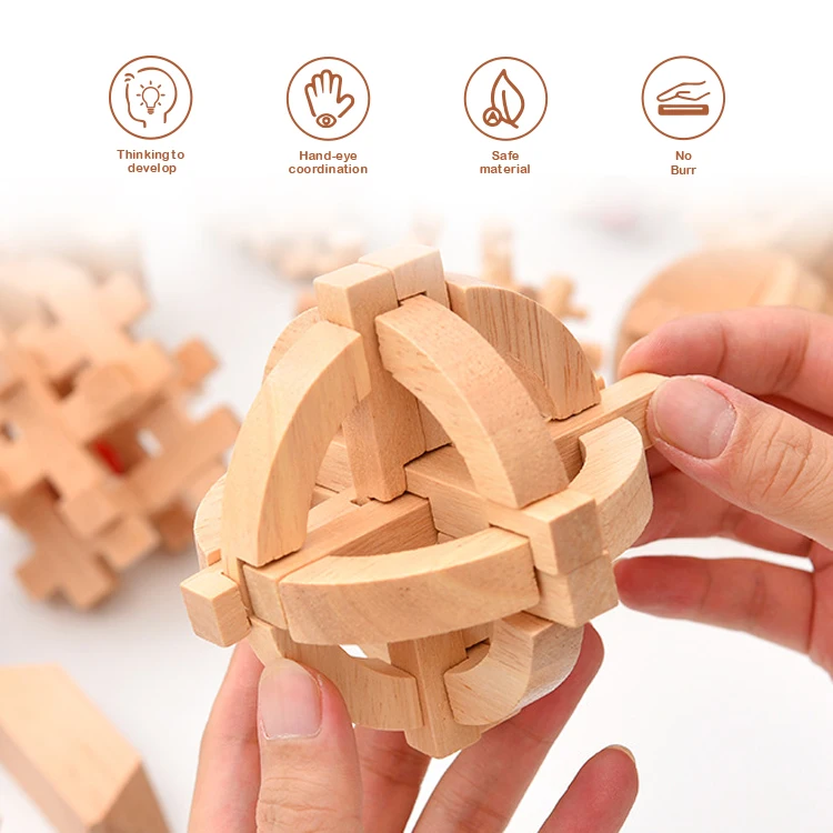 Logic Games Gift Puzzle and Mind Teasers for Kids of The Cross Out Tricky Games Wood IQ Puzzles Challenge Mind Puzzle Trick Lock