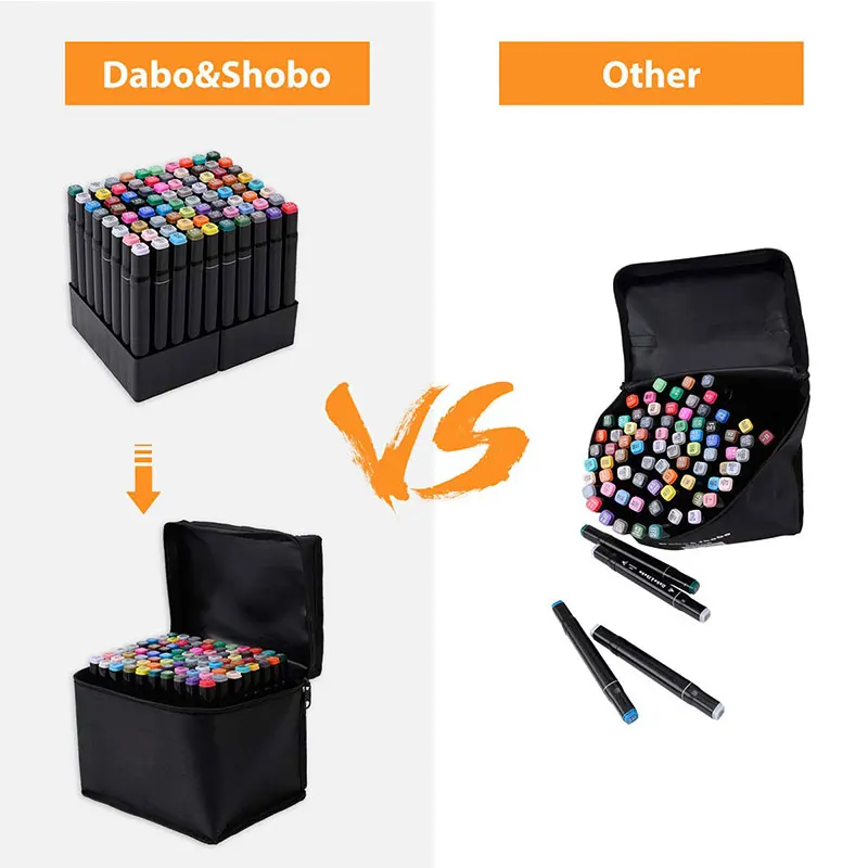 80 Color Marker Pen With Double Head Design Ink Quick Drying Non Fading Bright Alcohol Marker For Children Adults Coloring